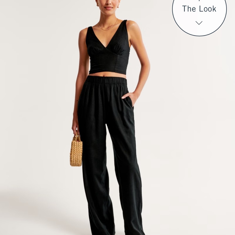 Abercrombie and Fitch Linen-Blend Pull-On Pant
